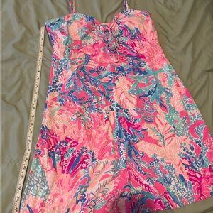 Lilly Pulitzer Pink and Blue Floral Mini Dress and pool cover up